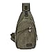 Daosen Sports Unbalance Backpack Sling Bag for Men Canvas Chest Pack/Hiking Bag Army Green