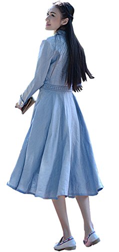 ドレス ワンピース コットン 刺繍 綿 ロングスカート シンプル レトロ 清楚 キュート エレガンス カジュアル レディース 秋物 冬物 可愛いスカーフ付き R406