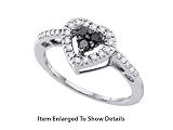 14k Genuine 1/3 Ctw. Black and White Diamond Promise Heart Ring