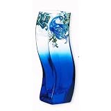 Peacock Stained Glass 7" Vase