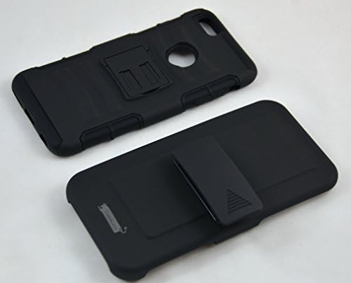 iPhone 6 Plus case, Casewide, I-Phone 6 Plus (5.5 inch)-Triple Protection Combo Series, Heavy Duty, Bumper protection, Two-Layer case (Silicone inner shell and TPU outer frame) plus Holster cover with belt multi-direction swivel clip, back stand making viewing hands free, cut out to show Apple logo, Black