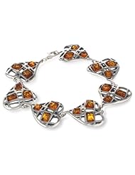 Heart Collection Honey Amber and Sterling Silver Bracelet