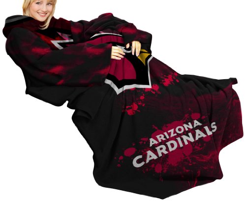 NFL Arizona Cardinals Adult Comfy Throw, Officially Licensed Blanket with Sleeves by Northwest, 