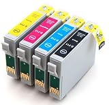 Epson Compatible T0715 (T711-T714)  Full Set of High Yield (19ml) Black/Cyan/Magenta/Yellow Ink Cartridges for Epson Stylus D78 D92 D120 DX4000 DX4050 DX4400 DX4450 DX5000 DX5050 DX6000 DX6050 DX7000F DX7400 DX7450 DX8400 DX8450 DX9400P S20 SX100/SX105 SX200 SX205 SX400 SX405 SX600FW Office B40W BX300F BX600FW.
