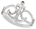 Sterling Silver Diamond Cut Anchor Ring