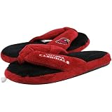 NFL Arizona Cardinals Ladies Red-Black Plush Thong Slippers (X-Large)