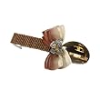 Handmade Large Swarovski Crystal Butterfly Bow Hair Barrette - Brown