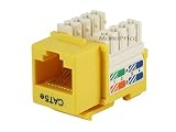 Cat5E Punch Down Keystone Jack - Yellow