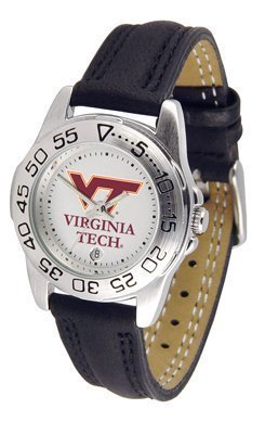 Virginia Tech Hokies Suntime Ladies Sports Watch w/ Leather Band - NCAA College Athletics