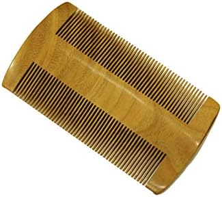 CombHub Mixed Teeth Beard & Hair Comb - Fine Teeth & Medium Teeth - Green Sandalwood Wooden Comb - WC071
