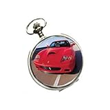 Race Cars Ferrari Pocket Watches Silver -Toned with 14
