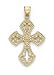 14k Gothic Style Cross Pendant