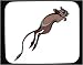 Decorated Mouse Pad with leaping, rodent, gerbil, brown, tail