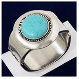 Metal Casting Turquoise Stone Cuff Bracelet Fashion Jewelry