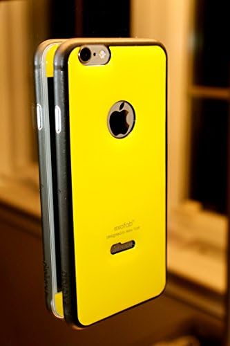 exofab® iPhone 6 gel skin + ultra-thin shell case - Full Body Protection [engineered for taking Hands-Free Selfies!]. Color: Banana Split gel + Black Shell