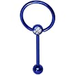 Blue Electro Titanium Door Knocker Barbell Tongue Ring