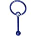 Blue Electro Titanium Door Knocker Barbell Tongue Ring