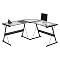L-Shaped Glass Desk