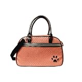 Weave Pattern Shoulder Bag Dog Carrier - Pink [17 x 9