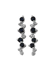14K White Gold Sapphire and Diamond Earrings -- LIFETIME WARRANTY