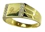 9ct Yellow Gold Gents Diamond Set Dad Signet  Ring