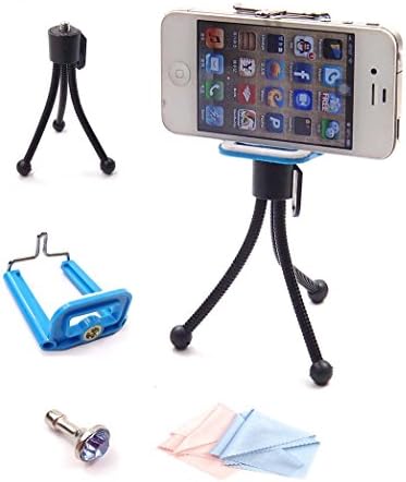 KitSale Mini Flexible Tripod Stand with holder for Smart Cell Phone Iphone and Small Camera, Gopro+universal tripod mount holder+anti-dust headphone plug+microfiber cleaning cloth