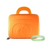 MSI VR220-017US 12.1-Inch Laptop – Green Netbook Hardshell SLEEVE CASE Cover Pouch Carrying Bag — ORANGE + Vangoddy tm, Live*Laugh*Love wrist band!!!