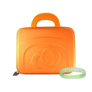 Acer Aspire One AO751h-1211 11.6-Inch Red Netbook Hardshell SLEEVE CASE Cover Pouch Carrying Bag --- ORANGE + Vangoddy tm, Live*Laugh*Love wrist band!!!