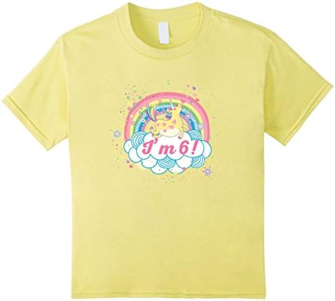 6th Birthday Shirt Cute Girls Rainbow Unicorn Party T-shirt - Kids 8 - Lemon