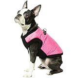 Gooby Fashion Quilted Bomber Dog Vest with Stretchable Chest, Pink, Medium