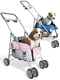 The Paws Aboard Pet Valet: Dog Travel Carrier and Stroller Combo~Pink