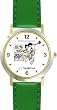 Habit 2 - New Year's Resolution (English Text) - DELUXE TWO-TONE WATCH from THE 7 HABITS - WATCH COLLECTION BY WATCHBUDDY&reg; - Arabic Numbers - Green Leather Strap-Size-Women's Size-Small