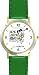 Habit 2 - New Year's Resolution (English Text) - DELUXE TWO-TONE WATCH from THE 7 HABITS - WATCH COLLECTION BY WATCHBUDDY&reg; - Arabic Numbers - Green Leather Strap-Size-Large ( Men's Size or Jumbo Women's Size )