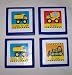 Set of 4 Baby Tonka Trucks Wall Hangings Plaques DUMP