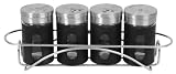 Equinox 505478 Lot de 4 Pots � �pice Noir