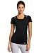 Reebok Women's Easytone Short Sleeve Top (Black, X-Large)