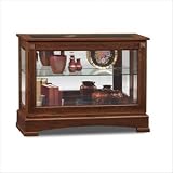 Ash Copper Console Curio Cabinet in Candleglow