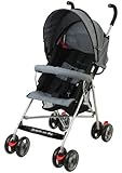 Dream On Me Single Stroller with large Canopy, Black