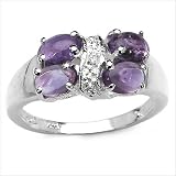 191ctw Amethyst And White Topaz Silver Ring 102290