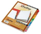 Cardinal 60318 Onestep Index System, 12 Tab, Jan-Dec, 8-1/2 x 11, Asst, 12/Set, Carton of 144 sets