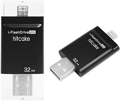 Hitcake i-Flash Drive with dual storage for iPhone5S/iPhone6/6S/Plus /iPad mini/iPad air -(32GB)Easy to Save Image &amp; Video(BLACK)