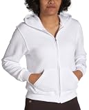  : Russell Women's Dri Power Fleece Full Zip with Hood, White, Medium
