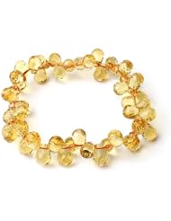O-stone 3A Citrine Raindrop Facets Bracelet A6mm Grounding Stone Protection