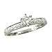 18K White Gold Antique Style Diamond Engagement Ring