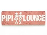 Produkt-Bild: Vintage Shabby Schild Dekoschild T&uuml;rschild PIPI LOUNGE ROT Toilette WC Holzschild