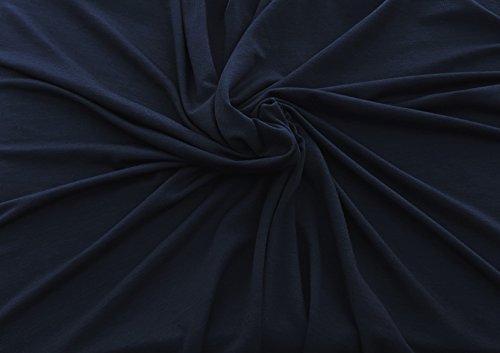 NAVY Bamboo Spandex Fabric Jersey Knit by the Yard 59