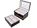 TMS Brown Leather 20 Grid Jewelry Watch Display Organizer Gloss Top Box Case Large