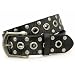 Snap On Soft Oil-Tanned Genuine Leather Vintage Grommet Circle Studs Hardware Punk Black