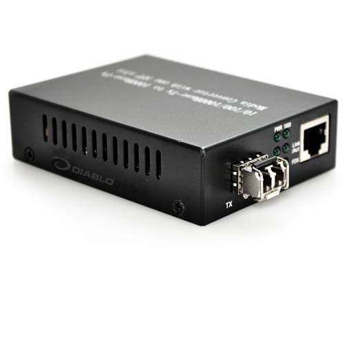 Diablo Cable 10/100/1000TX RJ45 Copper to LC MultiMode 2KM SX Fiber Media Converter On Sale