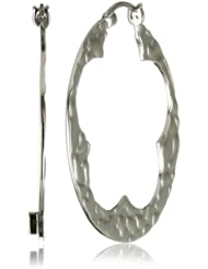 ELLE Jewelry Sterling Silver Flower Hoop Earrings